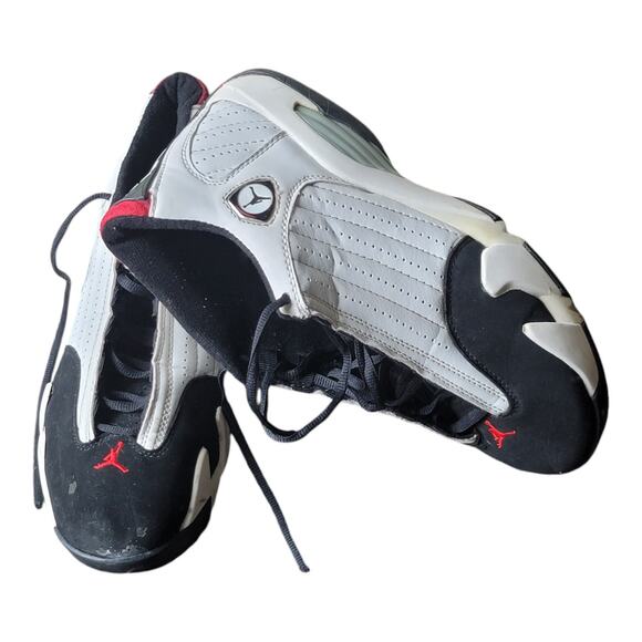 Nike Air Jordan 14 Retro Black Toe Mens Sneakers White 487471-102 High Top 12M - Picture 12 of 12